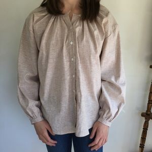 June Isle Woman’s Ember Blouse Sandstone Stripe